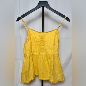 Urban Outfitters Yellow Floral Embroider Tank Top